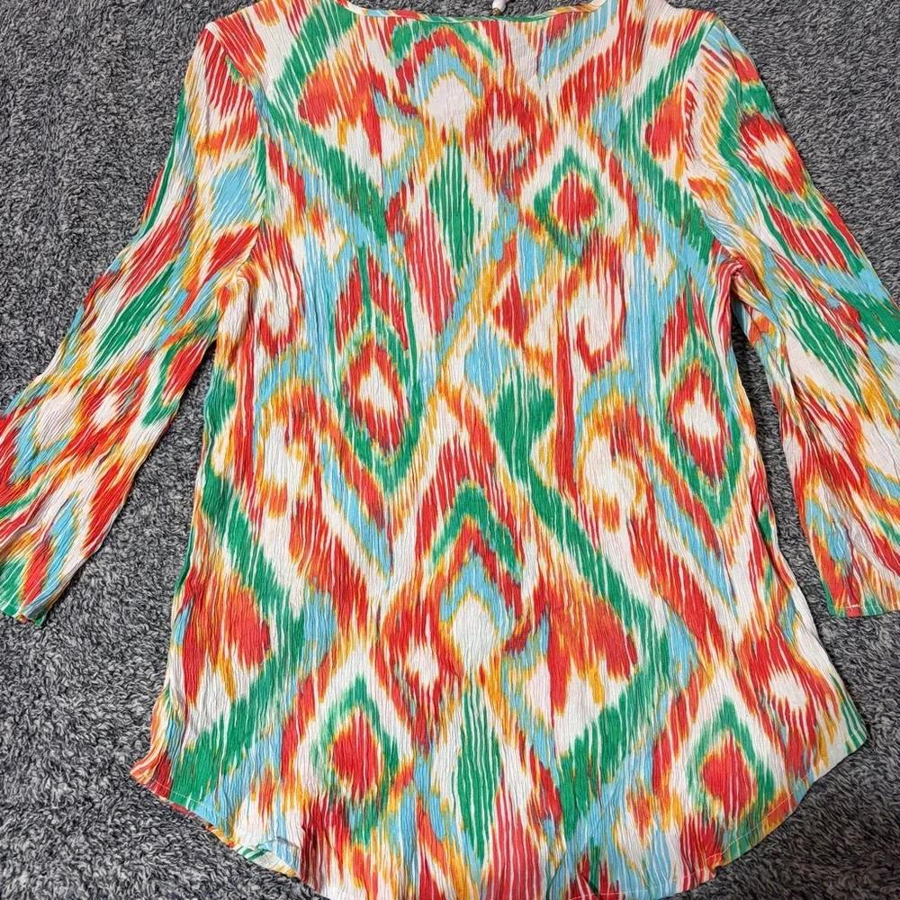 Ruby Rd Colorful Geometric Print Blouse Size XL - Picture 4 of 11